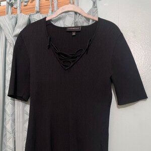 Y2K whimsigoth witchy black laceup top